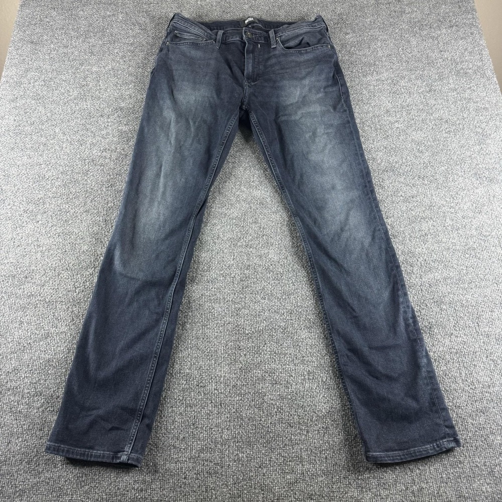 Paige Federal Jeans Mens 33x33 Blue Regular Straight Dark Wash Stretch Denim
